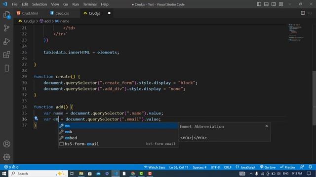 Creating a CRUD Operations in JavaScript using Local Storage