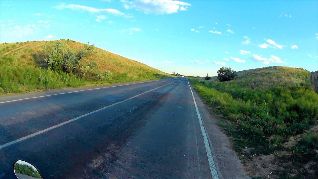 Покатушки по Астраханской степи.Объездная трасса.HONDA DIO 35/SONY HDR AS 50