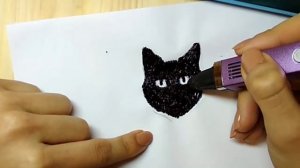 3D ручка | Как нарисовать значок Котика ?? | Простая поделка 3д ручкой | Видео-урок
