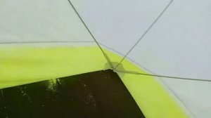 Палатка медведь куб 3 с полом и печкой на дровах пробный запуск