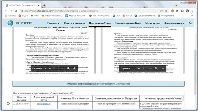 Программа и Устав Народного Совета России