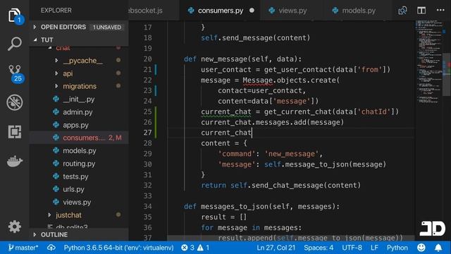 Django Channels Tutorial - 7 // Fixing message sending смотреть онлайн