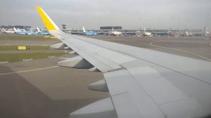 [4K] – Awesome  Amsterdam Airport Landing – Vueling Airlines - Airbus A321 - Wingview