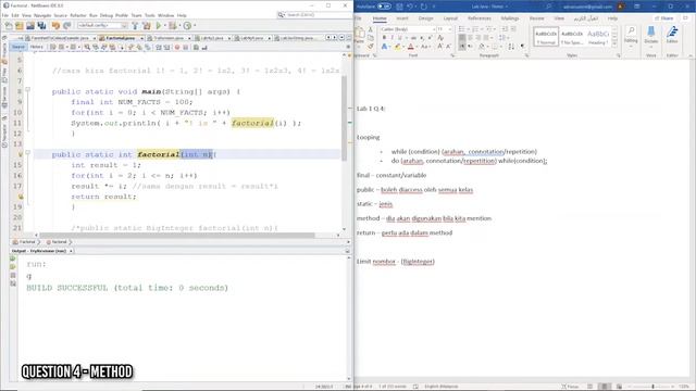 Lab 003 | Lab Java 1 Q 4 | While, Do while, Final, Public, Static, Method, Return, BigInteger смотреть онлайн