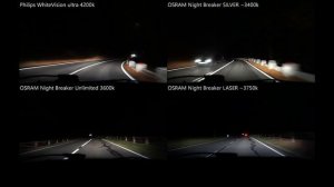 Philips WhiteVision Ultra vs OSRAM Night Breaker SILVER, Unlimited, LASER