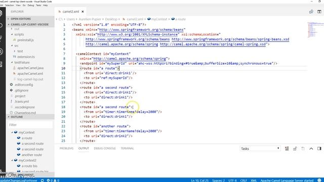 breadcrumb For Apache Camel XML File In VSCode смотреть онлайн