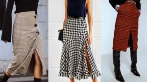 ЮБКА В КЛЕТКУ ДЛЯ МЕЖСЕЗОНЬЯ -- МОДА ДЛЯ ЖЕНЩИН ЗА 50