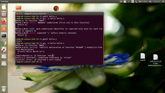 Write first code in C смотреть онлайн
