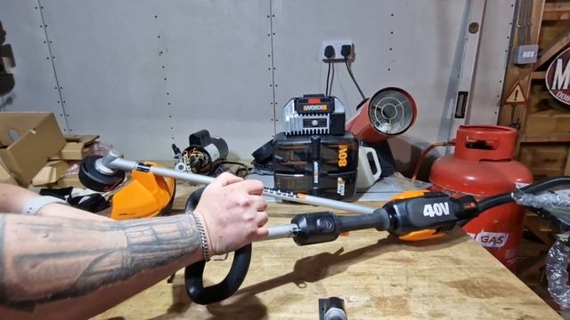 mikes review worx wg186 nitro petrol like power 40v battery power tool strimmer weed wacker смотреть онлайн