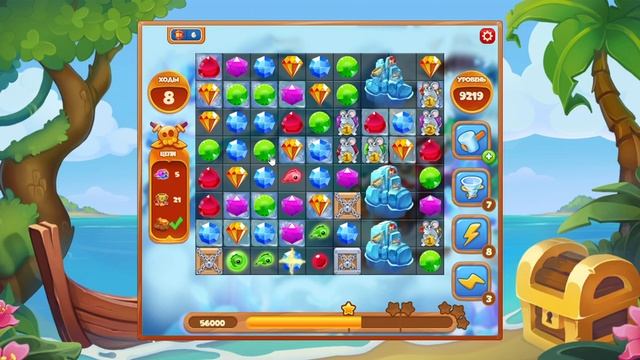 Как пройти уровень 9219 игры Сокровища Пиратов смотреть онлайн