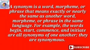 Synonym | what is synonym | synonym definition | synonym meaning | paryayvachi in english | synonym