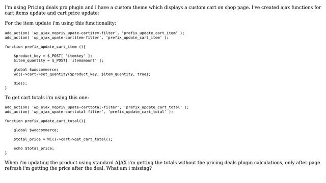 Wordpress: Woocommerce and Pricing deals plugin total price update with AJAX смотреть онлайн
