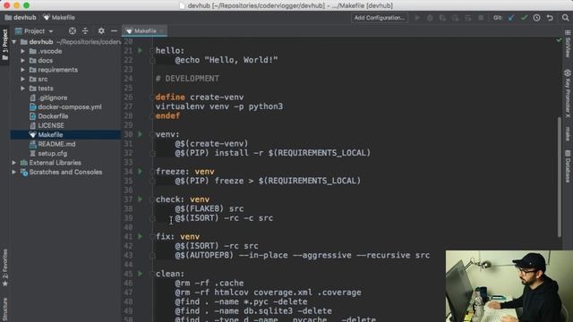Using Makefile in Python and Django project