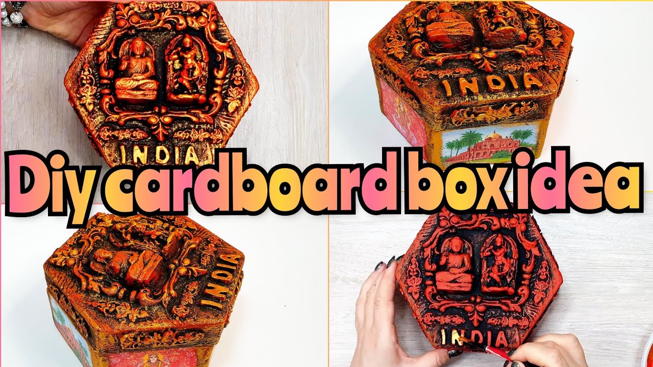 DIY cardboard box idea |Craft idea with Paper and Cardboard|Paper craft|how to make beautiful box ?