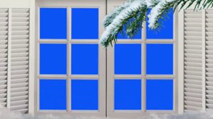 Футаж окно зима фон #002 The winter window background 2