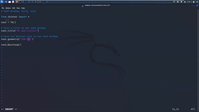 Title, Geometry of Root Window | Python Tkinter Tutorial 01 - Leisure Codes