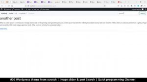 #06 Wordpress theme from scratch | Image slider & post search | Quick programming beginner tutorial