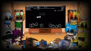 Fandom react to FNF Wednesday's Infidelity remake part 1 (Gacha Club) (good ending)