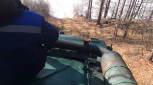 На МТЛБ через реку Амалат (Северная Бурятия)