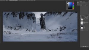 How to paint snow mountain : Concept Art Process in photoshop