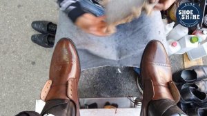 S4E194 light brown shoes ft Machine Man #ASMR #shoeshine #faustoarizmendi