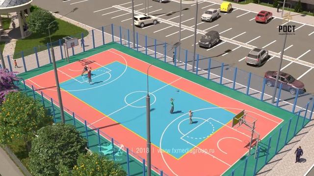 Видеоролик "Спортивные площадки" для строительной компании "РОСТ"