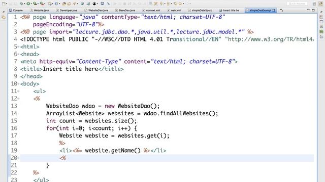00545 jsp using website dao retrieves websites смотреть онлайн