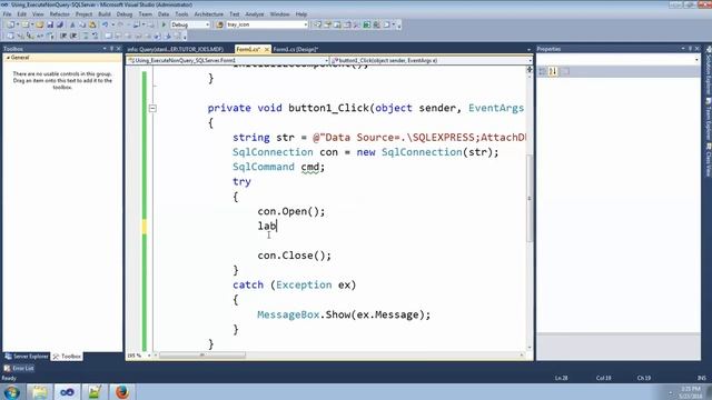 Using SqlCommand ExecuteNonQuery SqlServer