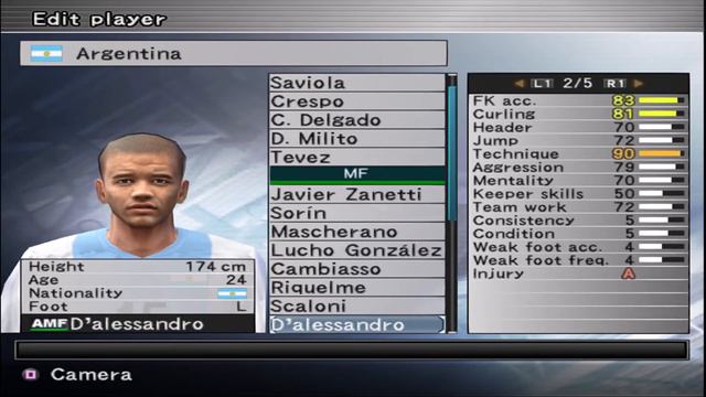 PES 5 - Argentina - Stats - PS2 смотреть онлайн