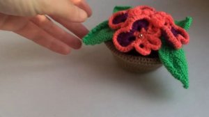 Вязаные цветы в горшках? Вязаный декор. Вяжу на заказ?