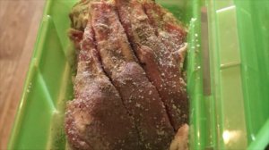 Закоптил сало с мясом на костре в лесу, реберная часть горячего копчения