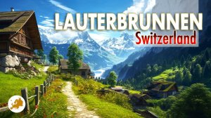 Лаутербруннен - Швейцария  Пешеходная экскурсия в формате 4k HDR