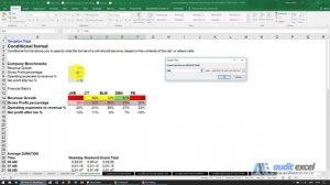 Change Excel cell color based on benchmark in another cell