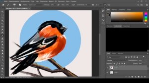 Рисуем снегиря на ветке в Photoshop. Декоративные кисти