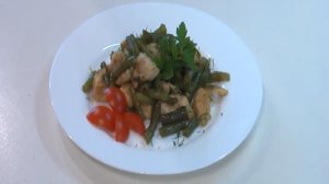 Курица с зеленой фасолью видео рецепт
