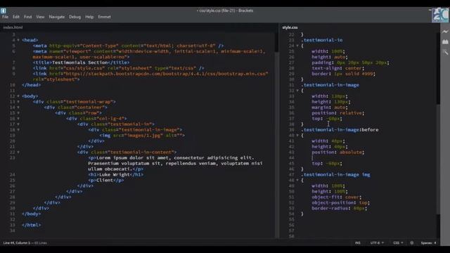Testimonials Section Design Using Simple HTML & CSS | Website Section Tutorial