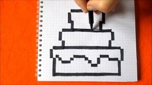 Торт Как рисовать по клеточкам 400 видео на канале Открытка How to Draw Cake Pixel Art