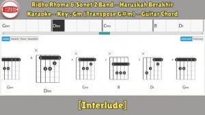 Ridho Rhoma & Sonet 2 Band - Haruskah Berakhir [Karaoke - Key Gm (Transpose G#m) - Guitar Chord]