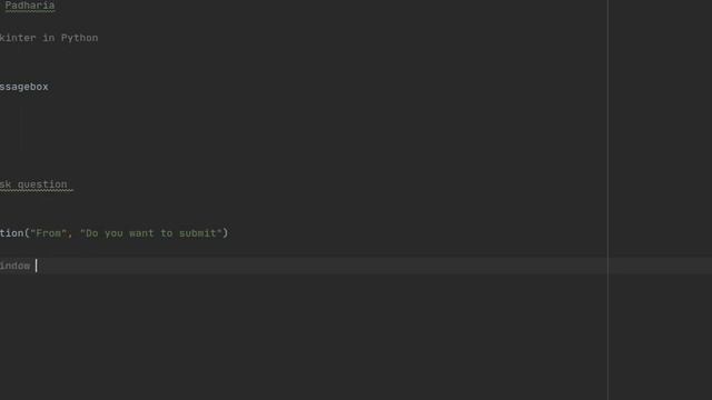 Ask question using Tkinter message box