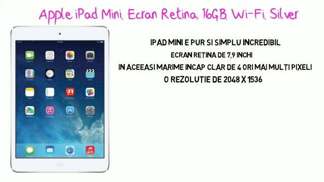 Apple iPad Mini, Ecran Retina, 16GB, Wi Fi, Silver смотреть онлайн