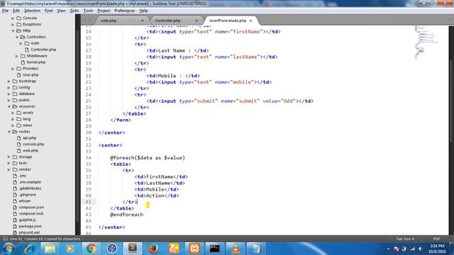 Laravel tutorials, Display Data from Database in Laravel View.