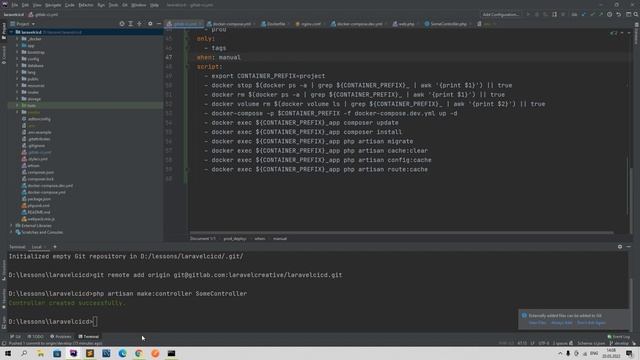 CI/CD в целом и CI/CD для laravel 9. Деплой в prod среду по тегу вручную. Gitlab cicd tag manual