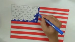how to draw american flag