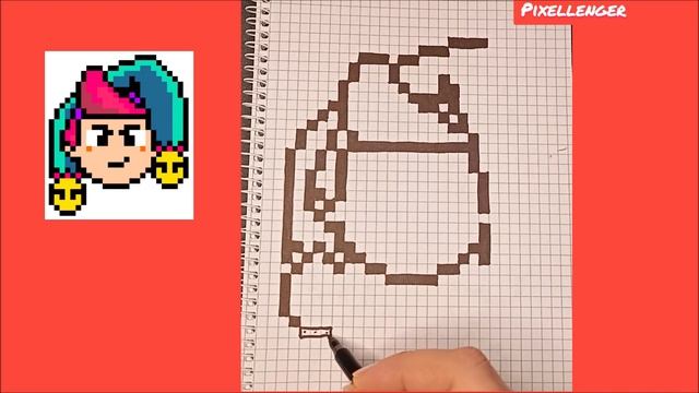 Честер Бравл Старс Как рисовать по клеткам Просто Рисунки How to Draw Pixel Art Chester Brawl Stars