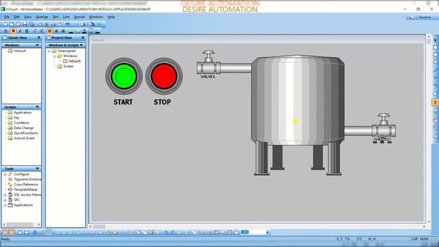 01 InTouch Wonderware scada tutorial hindi tank fil and empty example in intouch scada plc scada