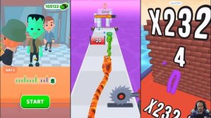 BURGER RUSH vs SNAKE RUN RACE vs GIANT RUSH - Triple Gameplay All Levels