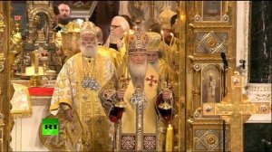 Патриарх Кирилл служит Литургию в храме Христа Спасителя в день своего 70 летия