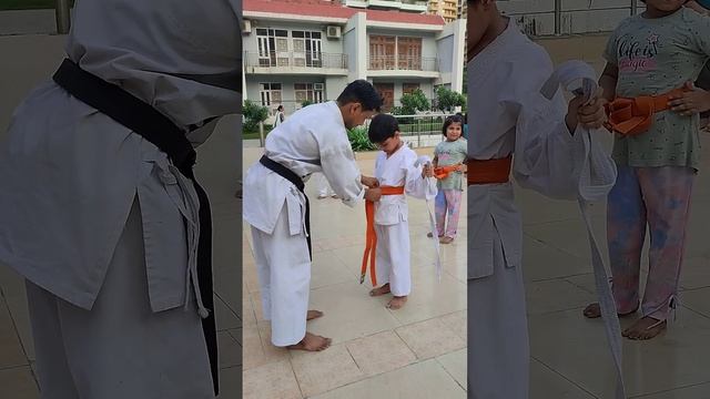 Aryan got Orange belt #karate #karatekid