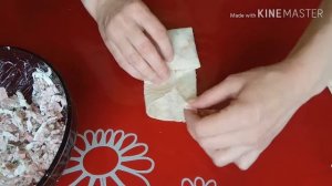 Конвертики из Лаваша с Сыром , Ветчиной и Зеленью запечённый в духовке!