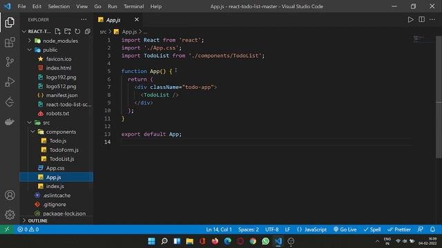 To-do list using react.js  #reactjsprojects